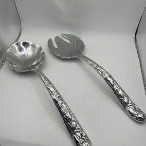 Arthur Court Designs‎ Briar Rabbit Serving Set Aluminum Rabbit Server Spoon Fork